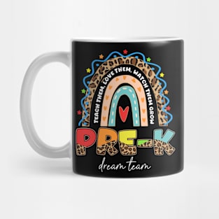 PreK Dream Team Leopard Rainbow Teacher Squad Back To School Mug